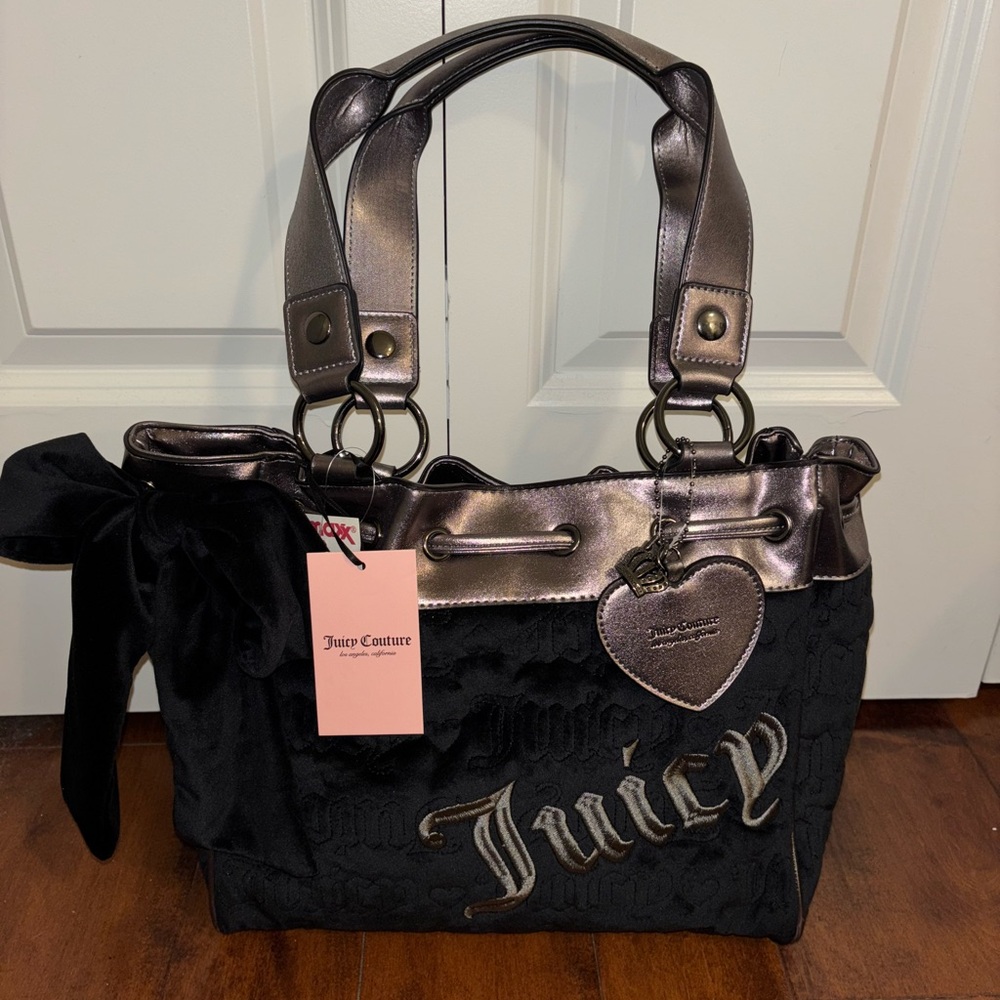 Juicy Couture Black and Silver Women's Bag